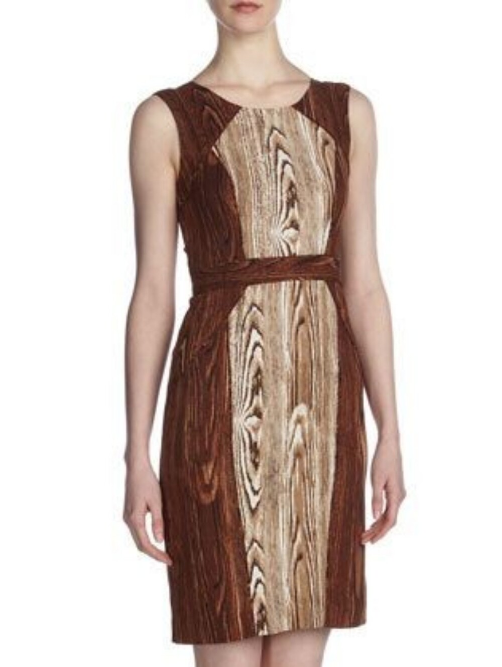 NWT Woodgrain Print BCBG MaxAzria 'Arda' Sheath Dress Above Knee Pencil XS/S 4